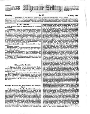 Allgemeine Zeitung Dienstag 26. März 1861