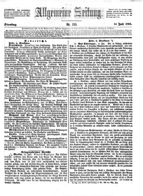 Allgemeine Zeitung Dienstag 14. Juli 1863
