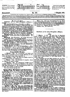 Allgemeine Zeitung Samstag 8. August 1863
