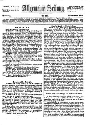 Allgemeine Zeitung Sonntag 6. September 1863