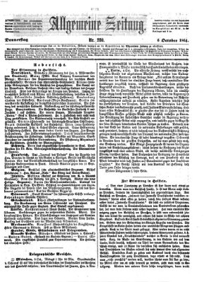 Allgemeine Zeitung Donnerstag 6. Oktober 1864