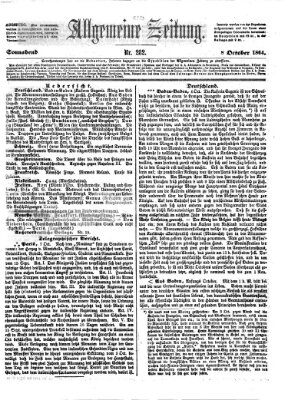 Allgemeine Zeitung Samstag 8. Oktober 1864