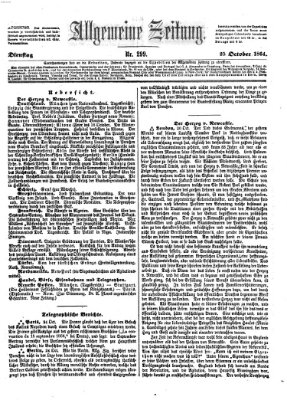 Allgemeine Zeitung Dienstag 25. Oktober 1864