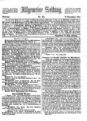 Allgemeine Zeitung Montag 19. Dezember 1864