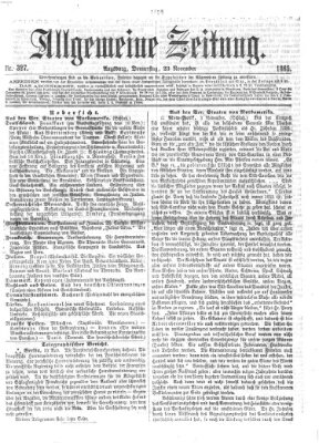 Allgemeine Zeitung Donnerstag 23. November 1865