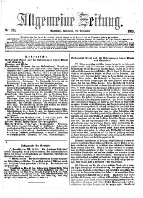 Allgemeine Zeitung Mittwoch 29. November 1865