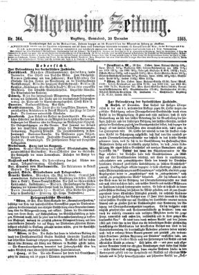 Allgemeine Zeitung Samstag 30. Dezember 1865