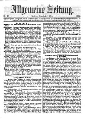 Allgemeine Zeitung Samstag 2. März 1867