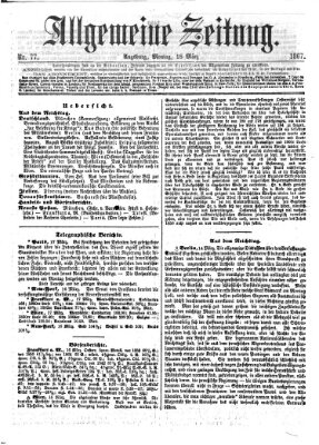 Allgemeine Zeitung Montag 18. März 1867