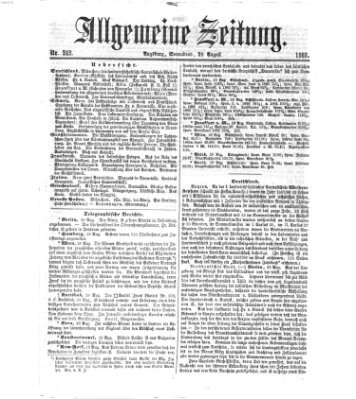 Allgemeine Zeitung Samstag 29. August 1868