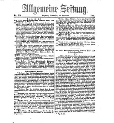 Allgemeine Zeitung Donnerstag 10. September 1868