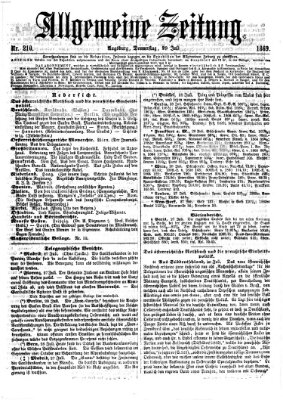 Allgemeine Zeitung Donnerstag 29. Juli 1869