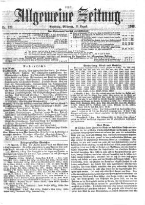 Allgemeine Zeitung Mittwoch 11. August 1869
