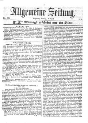 Allgemeine Zeitung Montag 8. August 1870