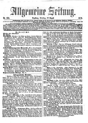 Allgemeine Zeitung Dienstag 23. August 1870