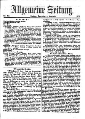 Allgemeine Zeitung Donnerstag 22. September 1870
