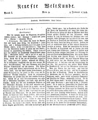 Allgemeine Zeitung Dienstag 9. Januar 1798