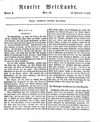 Allgemeine Zeitung Dienstag 16. Januar 1798