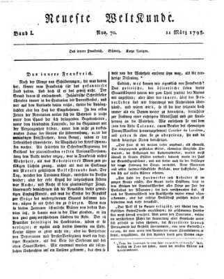 Allgemeine Zeitung Sonntag 11. März 1798
