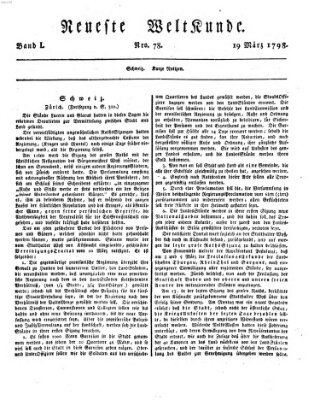 Allgemeine Zeitung Montag 19. März 1798