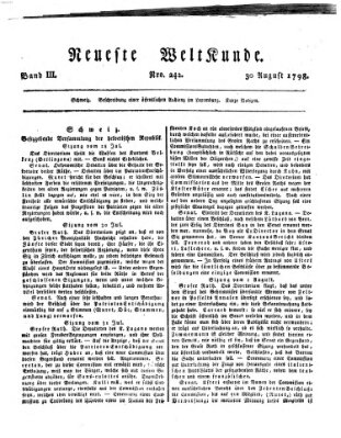 Allgemeine Zeitung Donnerstag 30. August 1798
