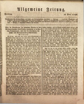 Allgemeine Zeitung Freitag 28. Dezember 1798