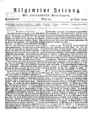 Allgemeine Zeitung Samstag 31. Januar 1807