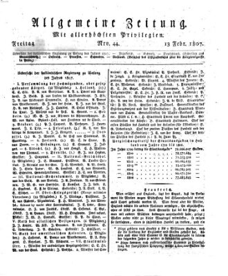 Allgemeine Zeitung Freitag 13. Februar 1807