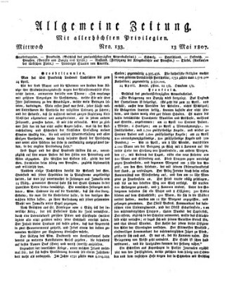 Allgemeine Zeitung Mittwoch 13. Mai 1807