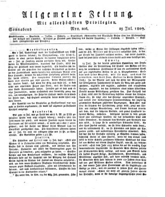 Allgemeine Zeitung Samstag 25. Juli 1807