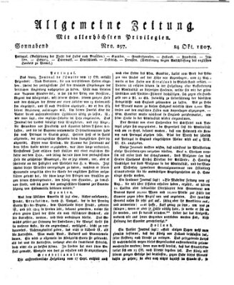 Allgemeine Zeitung Samstag 24. Oktober 1807