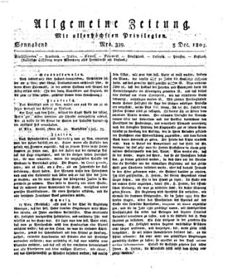 Allgemeine Zeitung Samstag 5. Dezember 1807