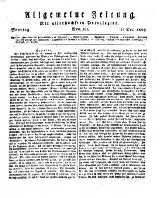 Allgemeine Zeitung Sonntag 27. Dezember 1807