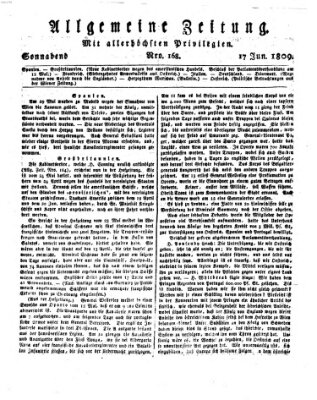 Allgemeine Zeitung Samstag 17. Juni 1809