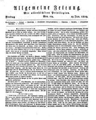 Allgemeine Zeitung Freitag 23. Juni 1809