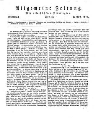 Allgemeine Zeitung Mittwoch 24. Januar 1810