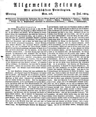 Allgemeine Zeitung Montag 25. Juli 1814