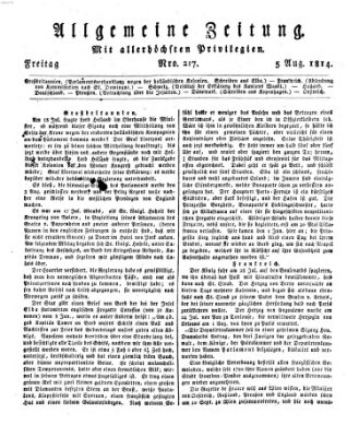 Allgemeine Zeitung Freitag 5. August 1814