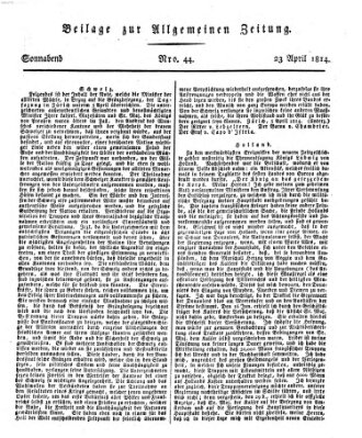 Allgemeine Zeitung Samstag 23. April 1814