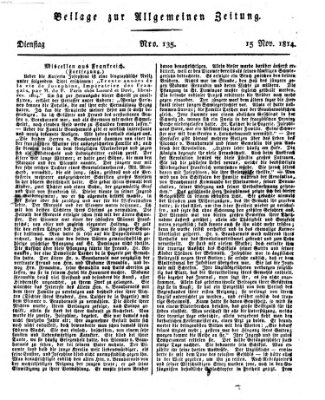 Allgemeine Zeitung Dienstag 15. November 1814