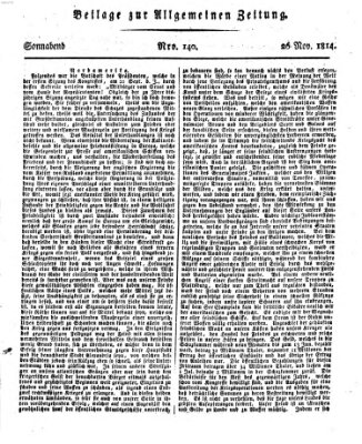 Allgemeine Zeitung Samstag 26. November 1814