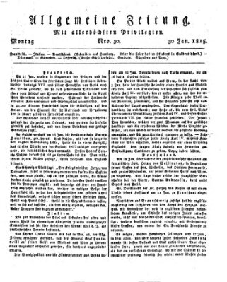 Allgemeine Zeitung Montag 30. Januar 1815