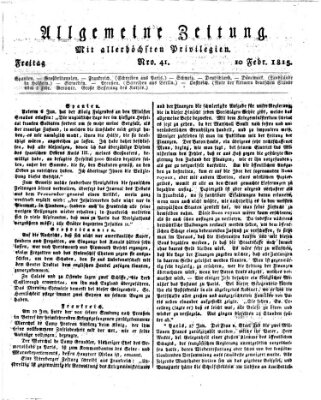 Allgemeine Zeitung Freitag 10. Februar 1815