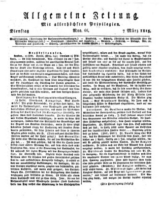 Allgemeine Zeitung Dienstag 7. März 1815