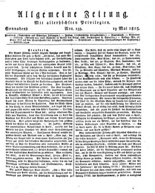 Allgemeine Zeitung Samstag 13. Mai 1815