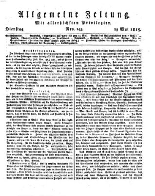 Allgemeine Zeitung Dienstag 23. Mai 1815