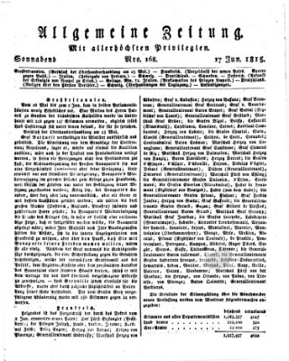 Allgemeine Zeitung Samstag 17. Juni 1815
