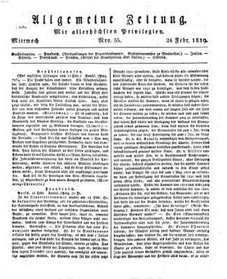 Allgemeine Zeitung Mittwoch 24. Februar 1819