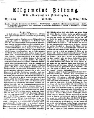 Allgemeine Zeitung Mittwoch 29. März 1820