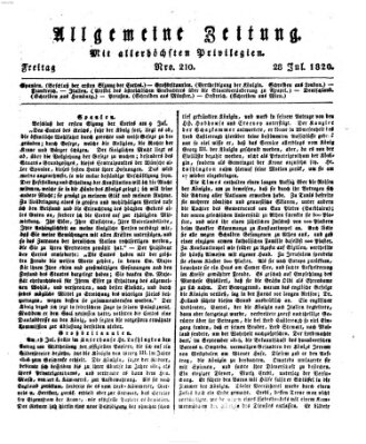Allgemeine Zeitung Freitag 28. Juli 1820